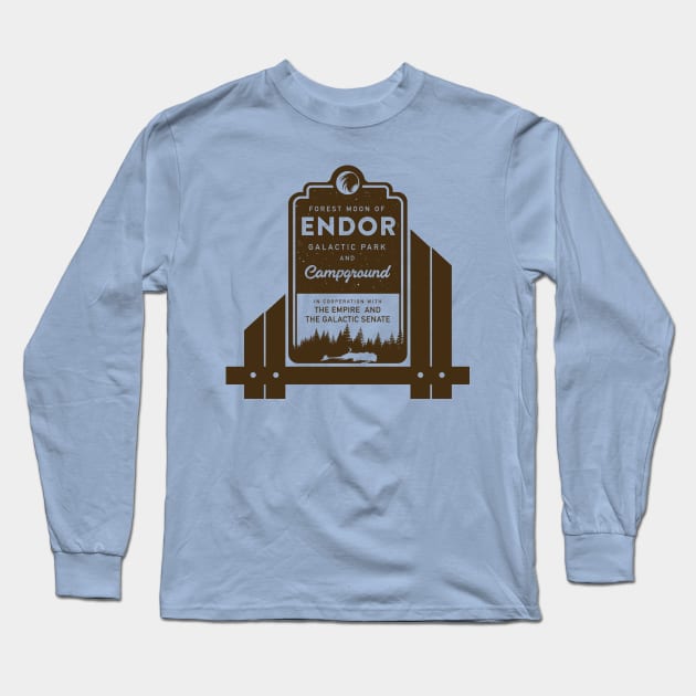 Endor Galactic Campground Long Sleeve T-Shirt by MindsparkCreative